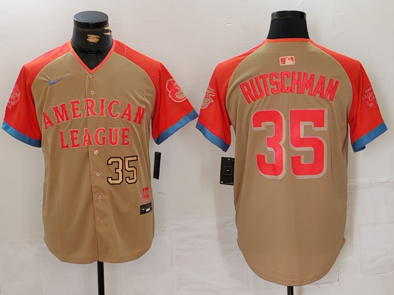 Men Baltimore Orioles #35 Rutschman Orange All star 2024 Nike MLB Jersey style 2->new york yankees->MLB Jersey
